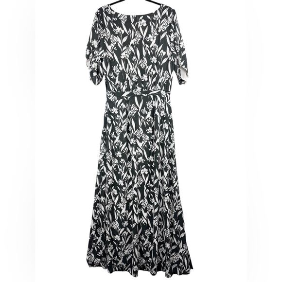 ModCloth Papier Film Festival Fete Short Sleeve Nature Print Maxi Dress Black 12 - Picture 14 of 15
